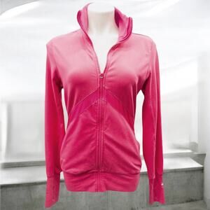 Nike Hot Pink Dri-Fit Full Zip Athletic Jacket Thumbholes Yoga Women's Large